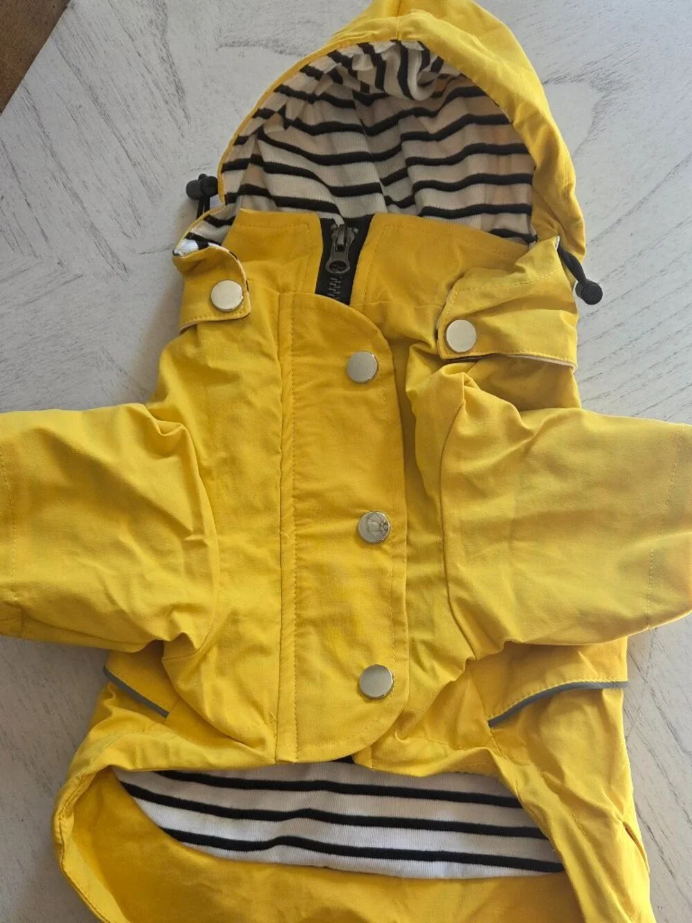 Morezi Dog Zip Up Raincoat with Reflective Buttons, Rain/Water Resistant